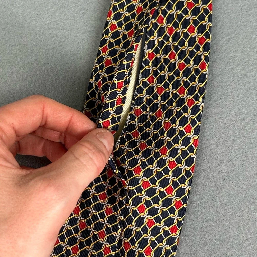 Vintage Burberrys 100% Silk Tie Bundle 2 Designer Neckties England Geometric - Picture 13 of 13